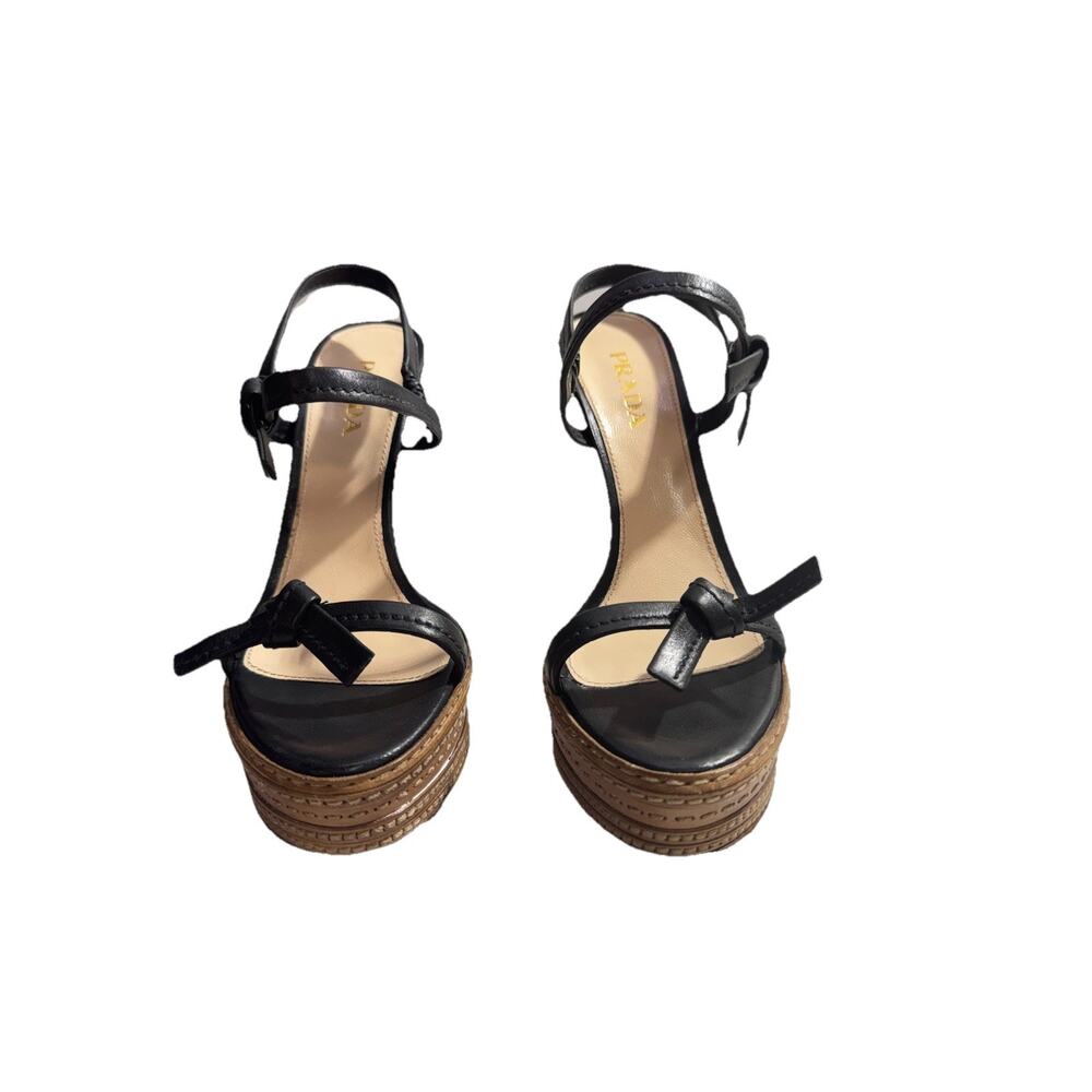 Prada Calzature Donna Platform Heeled Sandals In Cannella, Size 9 EU 39.5